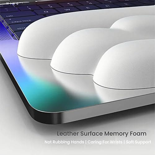 Angel Wing Wrist Rest Ergonomic Memory Foam Wrist Rest for Computer Keyboard Mouse Set, Cute Gaming Keyboard Cushion Hand Support PU Leather Surface Anti-Slip Waterproof White Angel Wing thumbnail 4