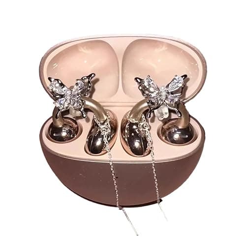 Butterfly Rhinestone for Clip on Earbuds Open Ear Accessories, Elegant Zirconia Decorative Earphone Accessories, Removable Exquisite DIY Decoration (Butterfly) - Image 1