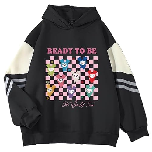YJYP Color Block Hoodie Sweater Tzuyu Momo Sana World Tour Sweatshirt - Image 1