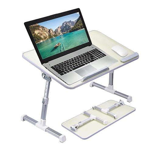 Amazon Basics Adjustable Tray Table Lap Desk Fits up to 17-Inch Laptop, Large, 13"x24", Cream thumbnail 2