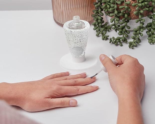 Tweexy Hinge Untippable Anti-Spill Nail Polish Holder | Smartgrip Suction Stand, Tilted for Fingernail Painting & Nail Art (Silver Sparkle) thumbnail 8