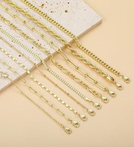 Gold Bracelets Set for Women Trendy, 14K Real Gold Plated Jewelry for Women Dainty Chain Bracelet Stack, Non Tarnish Gold Stackable Bracelets Pack Fashion Accessories Gifts thumbnail 6
