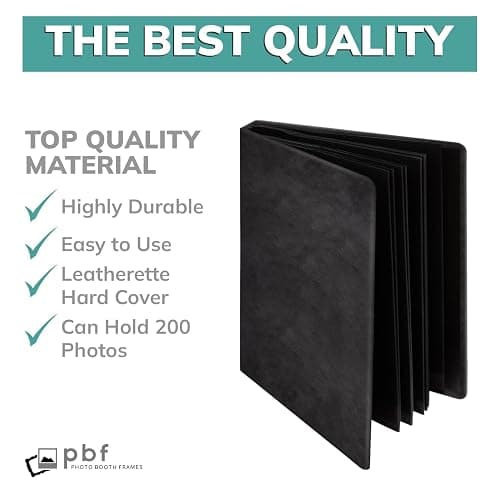 pbf Photo Booth Album | 2x6 Photo Album w/Picture Sleeves | 2x6 Strips Memory Book | Photo Strip Album | Wedding Photo Album for Photo Booth Pictures | 100 Pages, Holds 200 Photos (Black, 1-Pack) thumbnail 4
