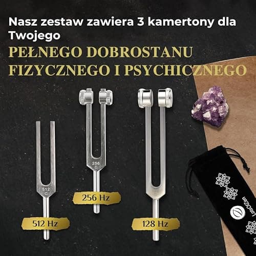 Tuning Forks for Healing Set (128Hz, 256Hz, 512Hz) — Essential Yoga and Meditation Accessories & Sound Therapy Devices thumbnail 5