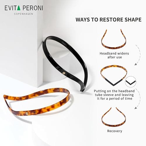 EVITA PERONI Hair Band for Eyewear, No Pressure, Non Slip Fashion Thin Headbands for Women - Tortoise - Hairband for Women's Hair thumbnail 8