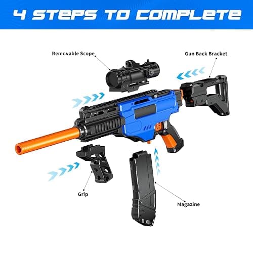 Toy Gun Automatic Sniper Rifle with Lanyard, Electric Realistic Toy Foam Blasters- 200 Darts, Tactical Vest Set, Scope and 2 Clips, Cool Toys for Kids Ages 8-12, Birthday Xmas Gifts for Boys thumbnail 4