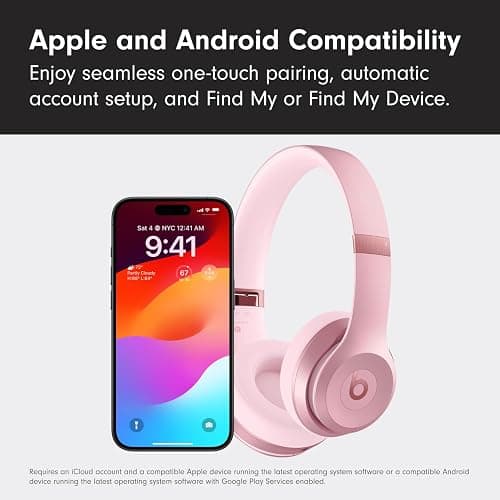 Beats Solo 4 - Wireless On-Ear Bluetooth Headphones, Up to 50-Hour Battery Life, Ultra-Lightweight Comfort, Powerful and Balanced Sound, Apple & Android Compatible - Metallic Pink thumbnail 7