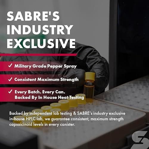 SABRE Crossfire Pepper Gel - 360° Spray for Defense at Any Angle, Maximum Strength Police-Grade OC Pepper Spray with UV Marking Dye, 20‑Foot Tactical Range, Fast Flip Top Safety, Belt Clip, 1.5 fl oz thumbnail 10