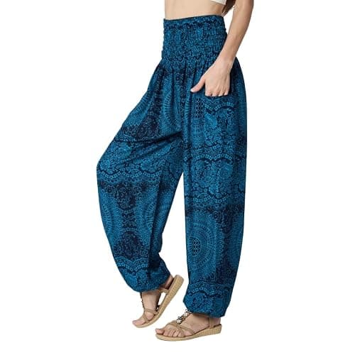 Tranquil Threads High-Waisted Boho Harem Yoga Pants for Women - Image 1