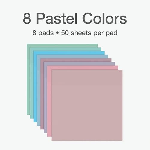 Redi-Tag Translucent Sticky Notes, Transparent Self-Stick Notes, 3" x 3", Pastel Colors, 8 Pads, 50 Notes Per Pad, 400 Sheets (1006595) thumbnail 4