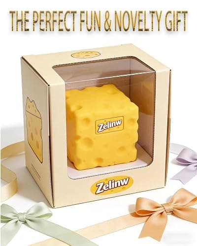 Big Cheese Squishy Jumbo Large Squishy Cheese Block Giant Stress Relief Ball Block Squeeze Toy Huge Yellow Rebounding Squishies Cheesess Cube for Autism ADHD Soft Novelty Toy for Adults Gift(2.4in) thumbnail 7
