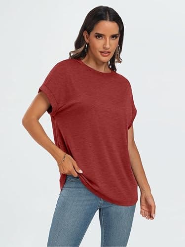 AUTOMET Womens Summer Tops Oversized Short Sleeve Business Casual T Shirts Trendy Fashion Clothes Spring Outfits 2025 thumbnail 3