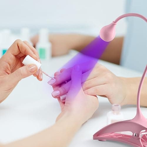 AORAEM UV Nail Lamp Rechargeable Gooseneck UV Light for Gel Nails Touch Flash Cure Lamp Nail Dryer with Clamp, Portable LED Gel Light 3 Level Timing Home Professional DIY Manicure Salon (Pink) thumbnail 7