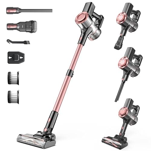 Hysinixs Cordless Vacuum Cleaner, Powerful Lightweight Stick Vacuum with Self-Standing, Anti-Tangle, 8-in-1 Rechargeable Vacuum Cleaners for Home, Hardwood Floors, Carpet, Pet Hair - Image 1