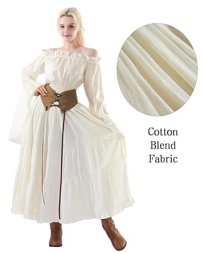 CR ROLECOS Womens Renaissance Skirt Victorian Lace-up High Waist Peasant Long Skirt thumbnail 5