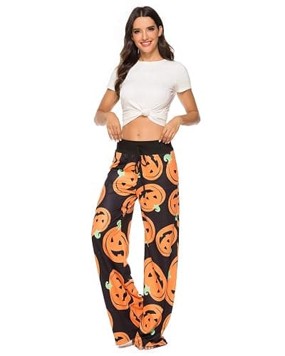 Womens Halloween Pajamas Pants Ladies Pumpkins Ghost Pajama Cute Soft Long Bottoms Women Pjs Pj Jammies thumbnail 6