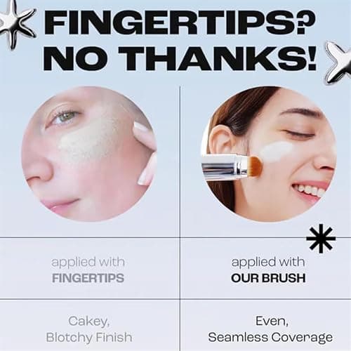 Crème Couvrante En Stick, Fond De Teint En Stick Chartming Changeant De Couleur, Convient à Tous Types De Peau,Fond De Teint 2 En 1 Avec Pinceau, Base De Maquillage Couvrante (Natural, 1PCS) thumbnail 6