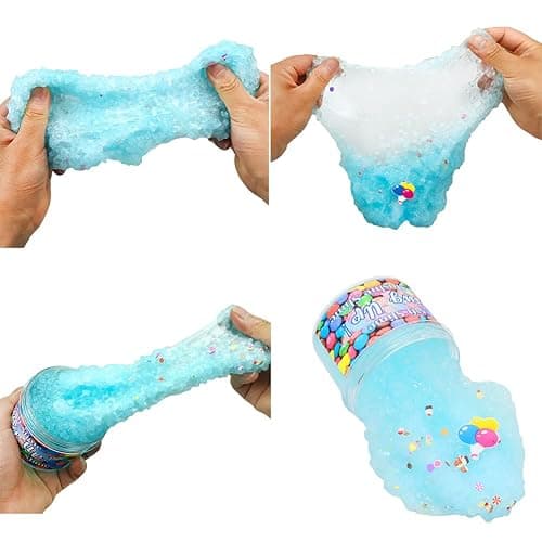 FLIPNEX Fluffy Butter Slime DIY Mud Supplies Kit Stress Relief Toy Scented Slime, Education Party Favor Gift and Birthday 6 Colors Fluffy Soft Super Light Clay Floam (6 Colors) (Blue) thumbnail 2