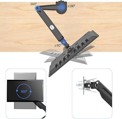 Suptek Monitor Mount Gas Spring Monitor Arm Desk Mount Fully Adjustable Fits 17 20 22 23 24 26 32 inch Monitors Weight Capacity up to 22 lbs thumbnail 5
