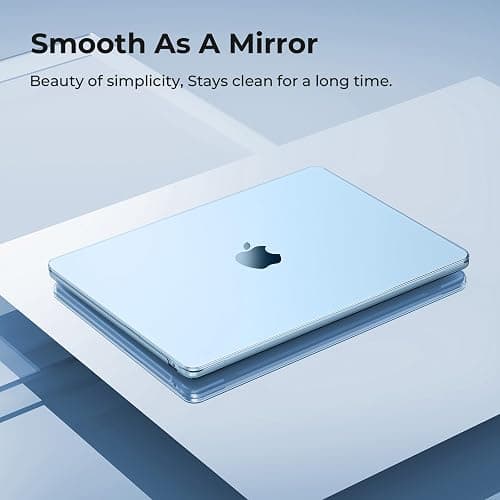 EooCoo Case Compatible with MacBook Air 13 inch M4 2026 2025-2022 M3 M2 A3240 A3113 A2681, Crystal Hard Shell Scratch Resistant Protective Cover Compatible for MacBook Air 13.6 inch Case, Sky Blue thumbnail 4