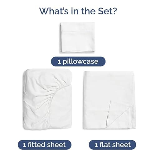 100% Rayon Derived From Bamboo - Bamboo Sheets Twin XL Size - Cooling Sheets for Twin XL - Soft, Breathable & Hotel Luxury Bedding - 1 Flat & 1 Fitted & 1 Pillowcase w/ 16 Inch Deep Pockets - White thumbnail 3