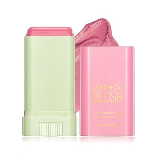 Cream Blush Stick for Cheeks Blush Makeup Stick Solid On the Go Blush Stick Soft Blush Face Stick for Lips Cheek Makeup - 01 Shy Pink - Image 1
