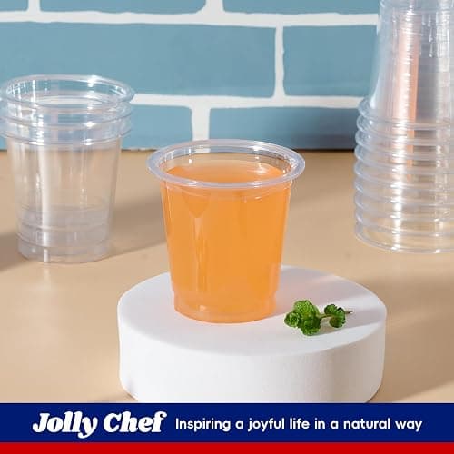 JOLLY CHEF 100 Pack Clear Plastic Cups, 9 oz Crystal PET Party Cups, Classic Clear Disposable Wine Cup for Wedding, Thanksgiving, Birthday, Halloween, Christmas Party thumbnail 6