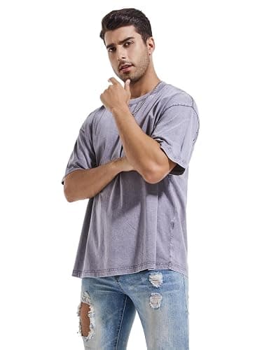 3 Pcs Men's Oversized Heavy Cotton Summer T-Shirts Vintage Tee Loose Fit Short Sleeve Casual Tshirts for Men Women thumbnail 5
