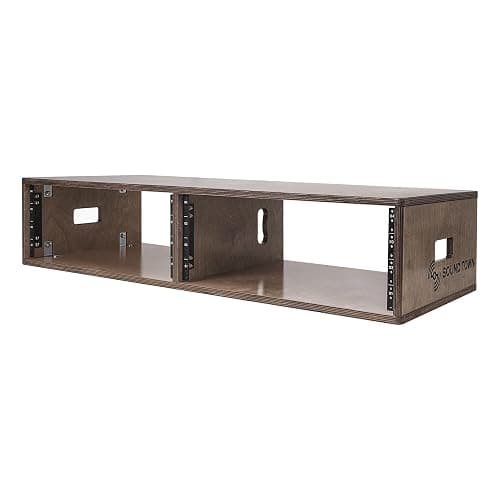 Sound Town DIY 2 x 4U Studio Rack with Baltic Birch Plywood, Weathered Brown for Recording Room, Home Studio (SDRK-D4B) - 2 x 4U, Weathered Brown thumbnail 2