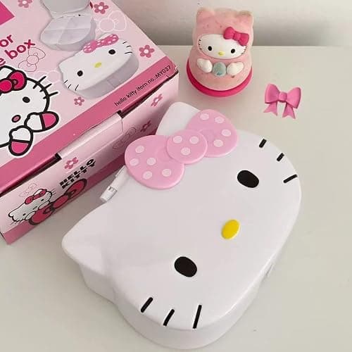FUAN Kitty jewelry Box Cute Jewelry Anime Kitty Portable Travel Jewelry Case Cartoon Kawaii Jewelry Box For Women Jewelry Charms Kids Jewelry Box Anime Cat Jewelry Case With Mirror thumbnail 5