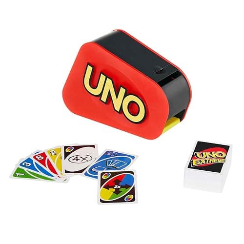 Mattel Games Jeu de Cartes UNO Extreme avec Distributeur aléatoire émettant des lumières et des Sons, 112 Cartes. Jeu pour Enfants, Adolescents et Adultes. Cadeau pour Joueurs de 7 Ans et Plus, GXY75 thumbnail 3