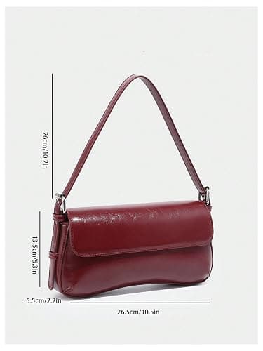 Verdusa Women's Y2K Trendy Purse Hobo Bags Faux Oiled Leather Tote Handbag Flap Underarm Shoulder Bag thumbnail 6