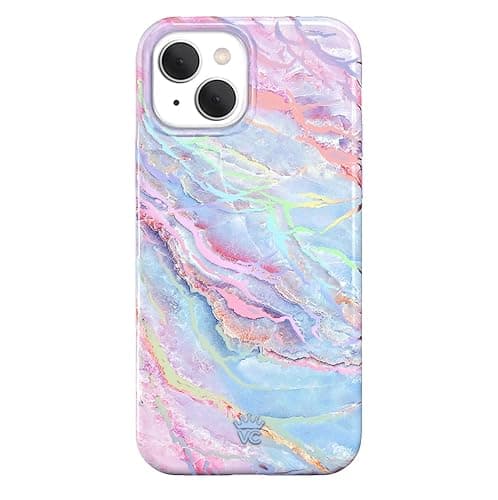 VELVET CAVIAR for iPhone 15 Plus Case Marble - Cute Protective Cover for Women - Compatible with MagSafe - 10ft Drop Tested - Holographic, Blue, Pink - 15 Plus - Holographic Moonstone Marble - Image 1