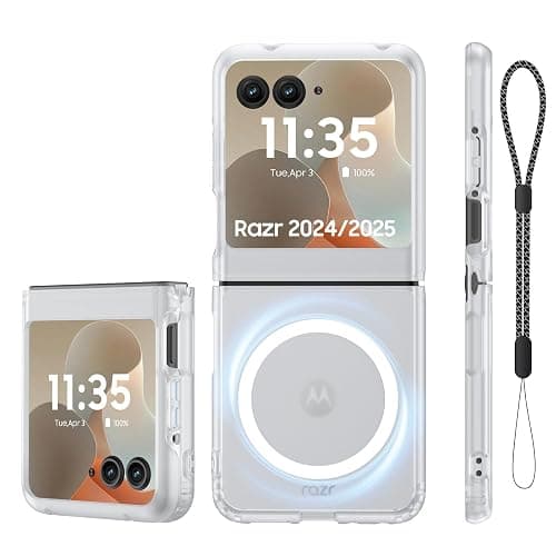 Spugan for Motorola Razr 2025 Case/Razr 2024 Case with Magsafe, [No Front Screen Protection] Ultra-Thin Matte PC Translucent Shockproof Phone Case for Moto Razr 2025/2024 (Frosted Clear) - Image 1