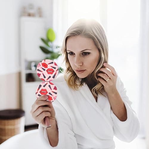 Quality Compact Vanity Mirror Gifts for Girls Women Beauty, Stylish Travel Folding Makeup Mirrors for Wallet Purse Pocket Handbag, Portable Double-Sided Magnifying Cosmetic Mirror, Bright Red thumbnail 7
