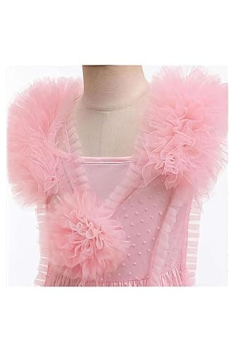 Yulefly Glinda Costume Girls Pink Dress Set Glinda Wand Crown Dress Up Party Halloween Costumes thumbnail 5
