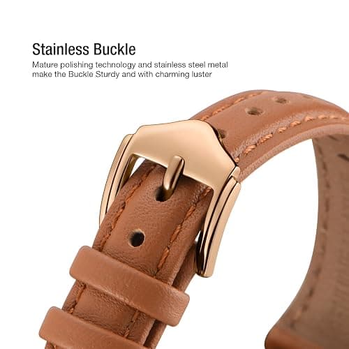 WFEAGL Compatible with Leather Apple Watch Band 41mm 40mm 38mm 42mm(series 11 10) Women, Top Grain Leather Strap Slim & Thin Replacement Wristband for iWatch Bands SE 3 2 1, Series 11 10 9 8 7 6 5 4 3 2 1 thumbnail 3