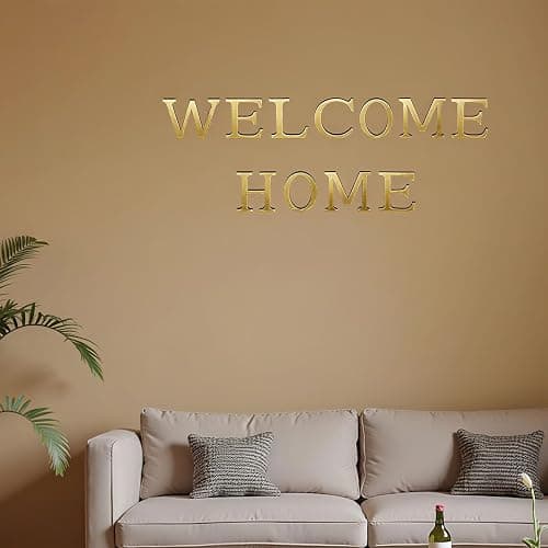 3D Gold Acrylic Letters DIY Wall Decorations, Self-Adhesive Alphabet Mirror Wall Stickers, Bubble Letter A to Z Home Decor Letter Sign Art Sticker Decal for DIY Home Decoration Light Gold (M) thumbnail 6