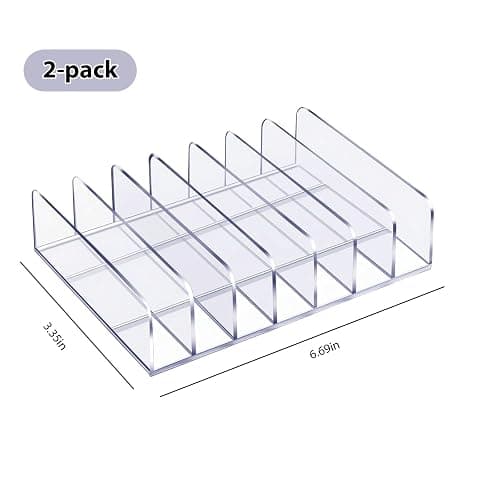 2Pcs Acrylic Notebook Organizer, 7 Slots Desktop Book Holder for Desk | Clear Acrylic Design Keeps Notebooks and Books Organized, Ideal for Office, Home, School and Workspace Storage thumbnail 3