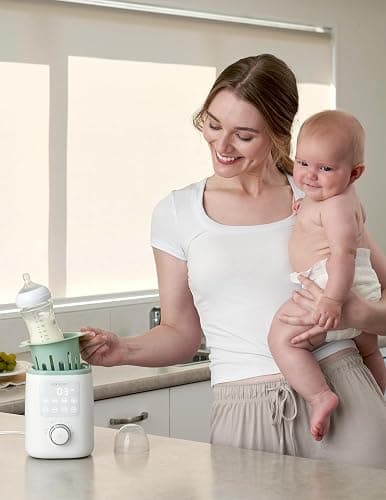 Momcozy Baby Bottle Warmer for Breast Milk Formula Food, Fullest Nutrients Preserved, Fast Heat, Night Light for Nighttime Breastfeeding, One-Touch Easy Use, Newborn Essentials Supplies Gift for Mom thumbnail 2