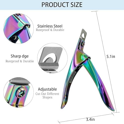 Acrylic Nail Cutter with Magnetic Sizing Guide, Adjustable Nail Tip Cutter for Acrylic Nails, Stainless Steel Acrylic Nail Clipper for Salon & Home Use thumbnail 3