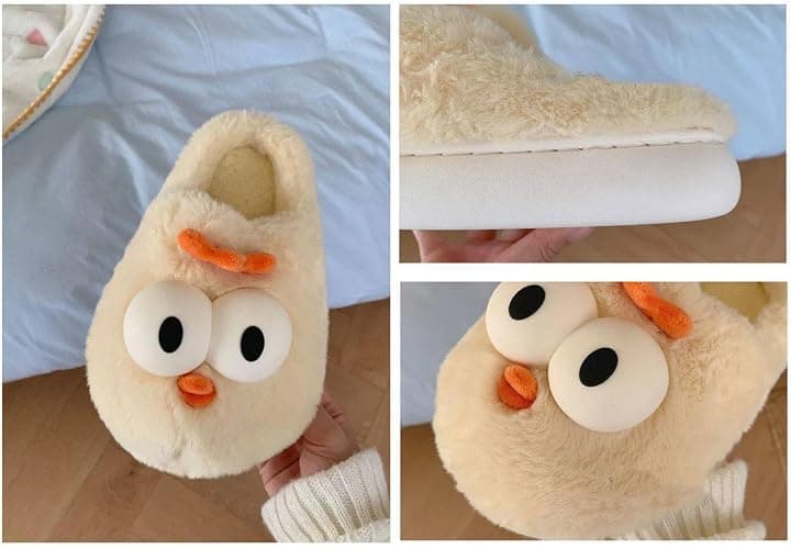 Jfxgjuv Chicken Slippers, Chicken Feet Slippers, Cute Soft Memory Foam Slip On Fuzzy Warm Cozy Plush Non-Slip Indoor Outdoor House Home Shoes for Women Men Teens thumbnail 6