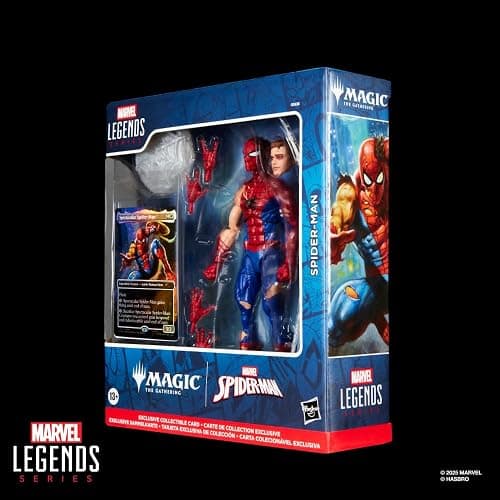 Marvel Legends Series Magic: The Gathering Battle-Damaged Spider-Man, 6-Inch Action Figure Toy & Exclusive Foil Collectible Card Game Trading Card thumbnail 12