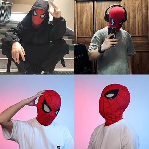 Spider Hero Mechanical Eyes Homecoming Mask - Super Hero Full Mask Moving Lenses Cosplay Wearable Prop thumbnail 6