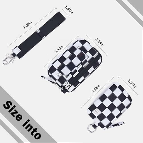 POIUGOYA Nylon Wristlet Wallets, Dual Pouch Keychain Wristlet Wallet, RFID Small Wallet With Coin Pouch,ID Window For Travel thumbnail 4