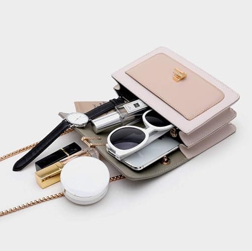 Color-Block Crossbody Bags for Women Leather Cross Body Purses Cute Designer Handbags Shoulder Bag Medium Size thumbnail 6
