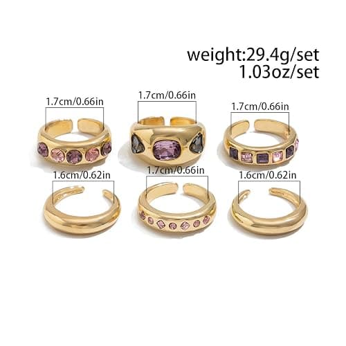 Chunky Gold Rings for Women Non Tarnish Silver Chunky Rings Set Adjustable Thick Statement Ring Gold Stackable Ring for Women Trendy Fashion Silver Jewelry thumbnail 6