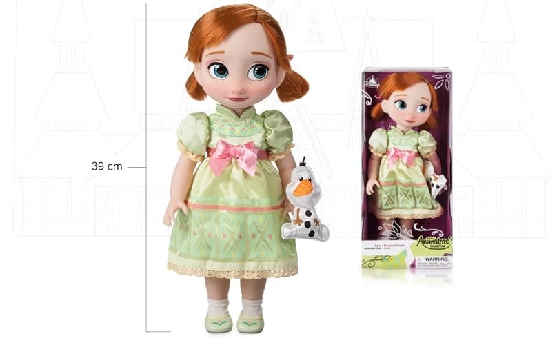 Disney Store Official Anna Doll Animator Collection, Frozen, 39cm/15” with Realistic Rooted Hair, Outfit, & Shoes, Collectible Princess Toddler Doll Suitable for Ages 3+ thumbnail 3