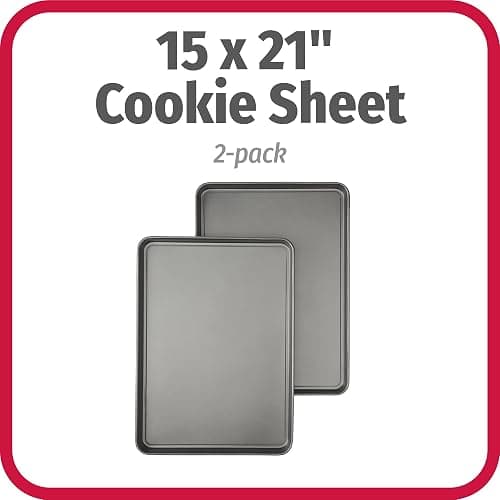GoodCook Everday Nonstick Carbon Steel 15” x 21” Baking Sheet Set, 2 Pack – Extra-Large Carbon Steel Cooking Pans, Bakeware Set, Cookie Sheets for Baking, Oven Pan Set thumbnail 3