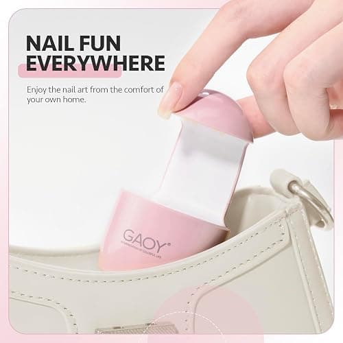 GAOY Mini UV Light for Gel Nails, Small LED Nail Lamp, Fast Curing, Pink | Portable Travel Manicure, Perfect for Nail Tips & Quick Repairs, DIY Nail Art, USB-C Powered thumbnail 4
